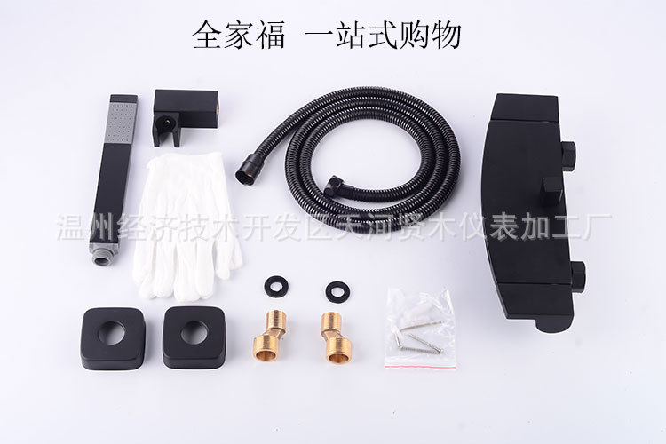 Wholesale brass waterfall bathtub faucet, hotel exposed black bathtub side cold and hot shower head set undefined