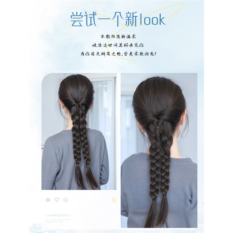 Trenza de pelaca, clip de agarre para niños, trenza doble, cola de caballo, cabello trenzado, trenza larga, trenza larga, atadura de cabello, coleta de pelaca