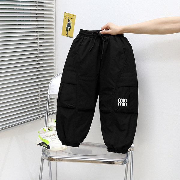 National Standard down Pants 2025 Winter Children's Boys' Long Pants Workwear down Pants for Young Boys Jogger Pants