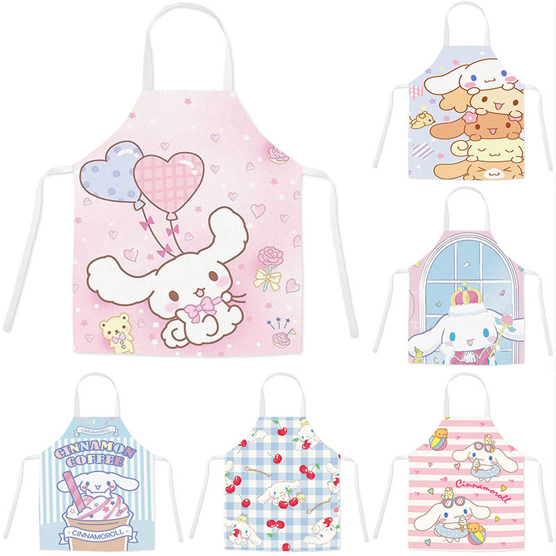 New Style Imitation Linen Dog Fabric Cartoon Apron Covering Oil Stain Apron Parent-child Style Kitchen Adult Sleeveless Neck Apron New Style Imitation Linen Dog Fabric Cartoon Apron Covering Oil Stain Apron Parent-child Style Kitchen Adult Sleeveless Neck Apron