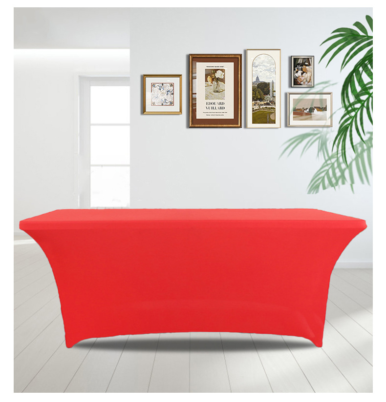 Factory spot milk silk all-inclusive elastic tablecloth hotel banquet exhibition hall decorative tablecloth table cover outdoor tablecloth