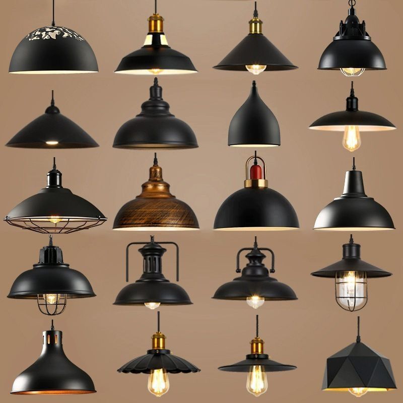 Loft Retro Personalized Creative Bar Counter Restaurant Hotel Decorative Pendant Light American Industrial Style Nostalgic Lampshade Simple
