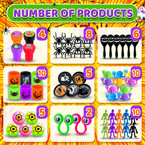 New Halloween Party Gift Toy Set Pumpkin Spider Skeleton Head Ghost Festival Classroom Prize