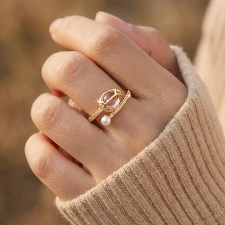 Tulip Rings Jewelry Cross-Border New Creative Design Tulip Niche Fashion Ring fo