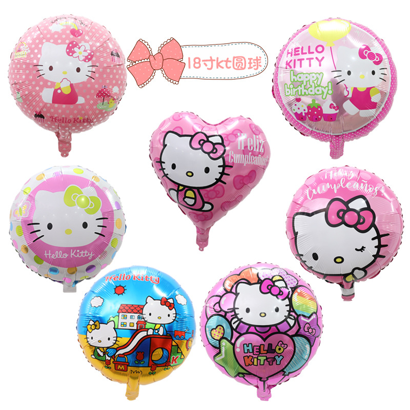 Dibujos animados Ángel gatito gato aluminio globo niña cumpleaños fiesta decoración 18 pulgadas KT gato forma globo