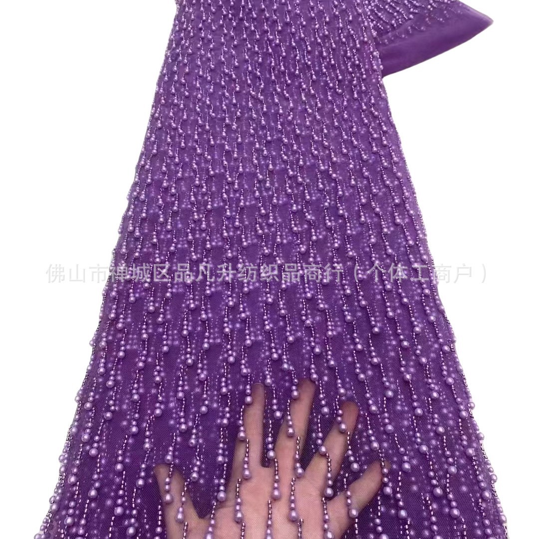 Tamaño de la tela bordada con cuentas de espuma vestido de novia de alta calidad cena vestido de moda tela para niños encaje transfronterizo