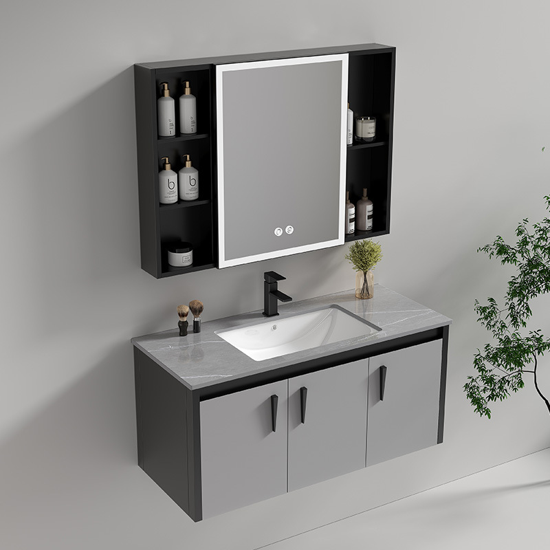 Gabinete de baño de aluminio de espacio de cerámica integrado baño Baño gabinete de baño lavabo combinación de lavabo