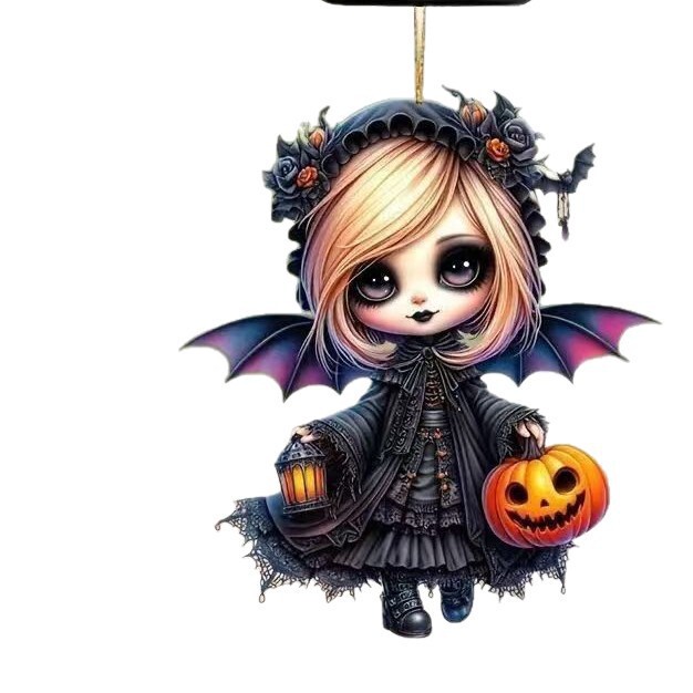 ハロウィン新アクリル魔女車のバックミラー装飾ペンダントクリスマスツリー装飾バックパックペンダント|undefined