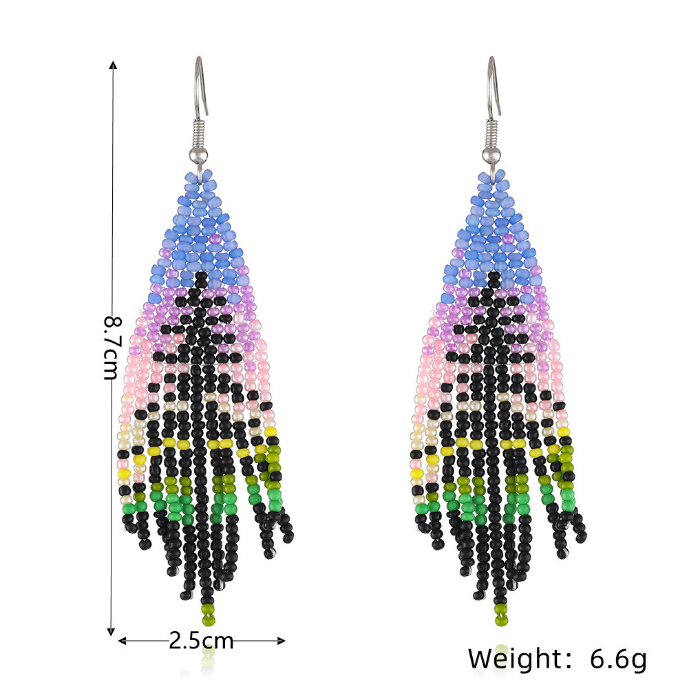 Earrings Event & Party Supplies Bohemian Christmas Tree Color Block Seed Bead Women's Drop Earrings 1 Pair