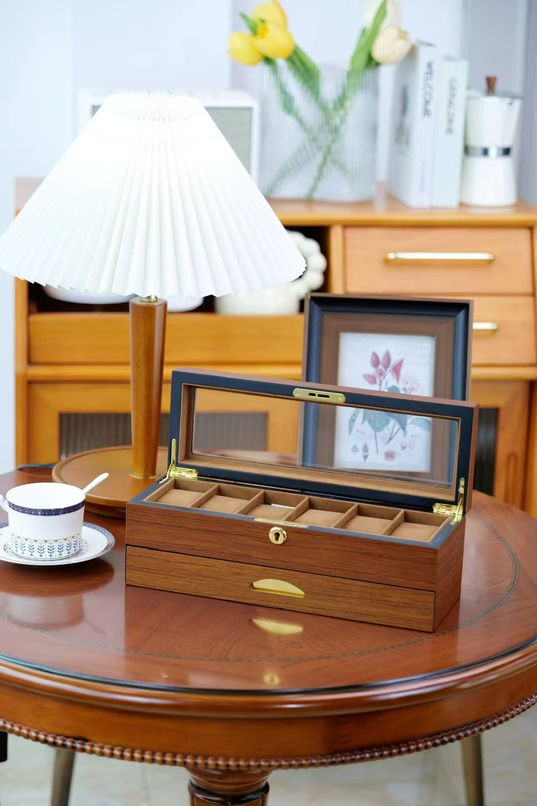 Patrón de teca de doble capa de 6 dígitos