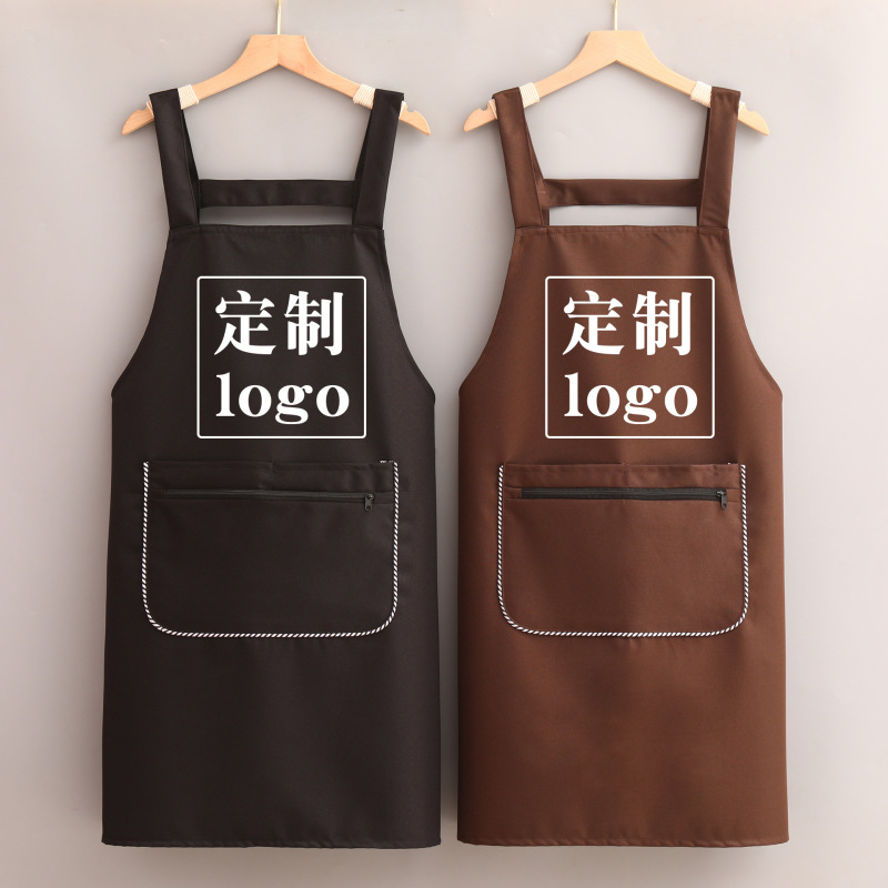 韓国風ファッションエプロン家庭用キッチン調理エプロン防水耐油男性と女性の作業服カスタムロゴ印刷|undefined