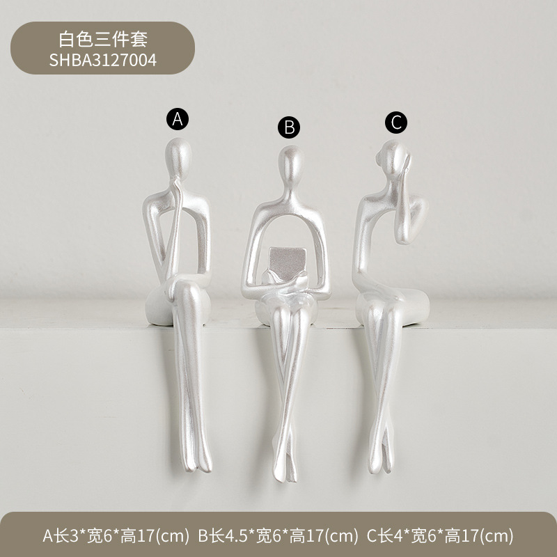 Wowu diseño original sentado figura decoración hogar salón vino gabinete TV gabinete luz lujo decoración abstracta