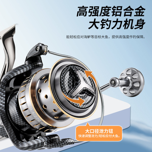 All-metal gapless long-distance casting wheel spinning wheel iron plate anchor fish wheel anchor rod sea pole 10000 type fishing wheel fishing line wheel