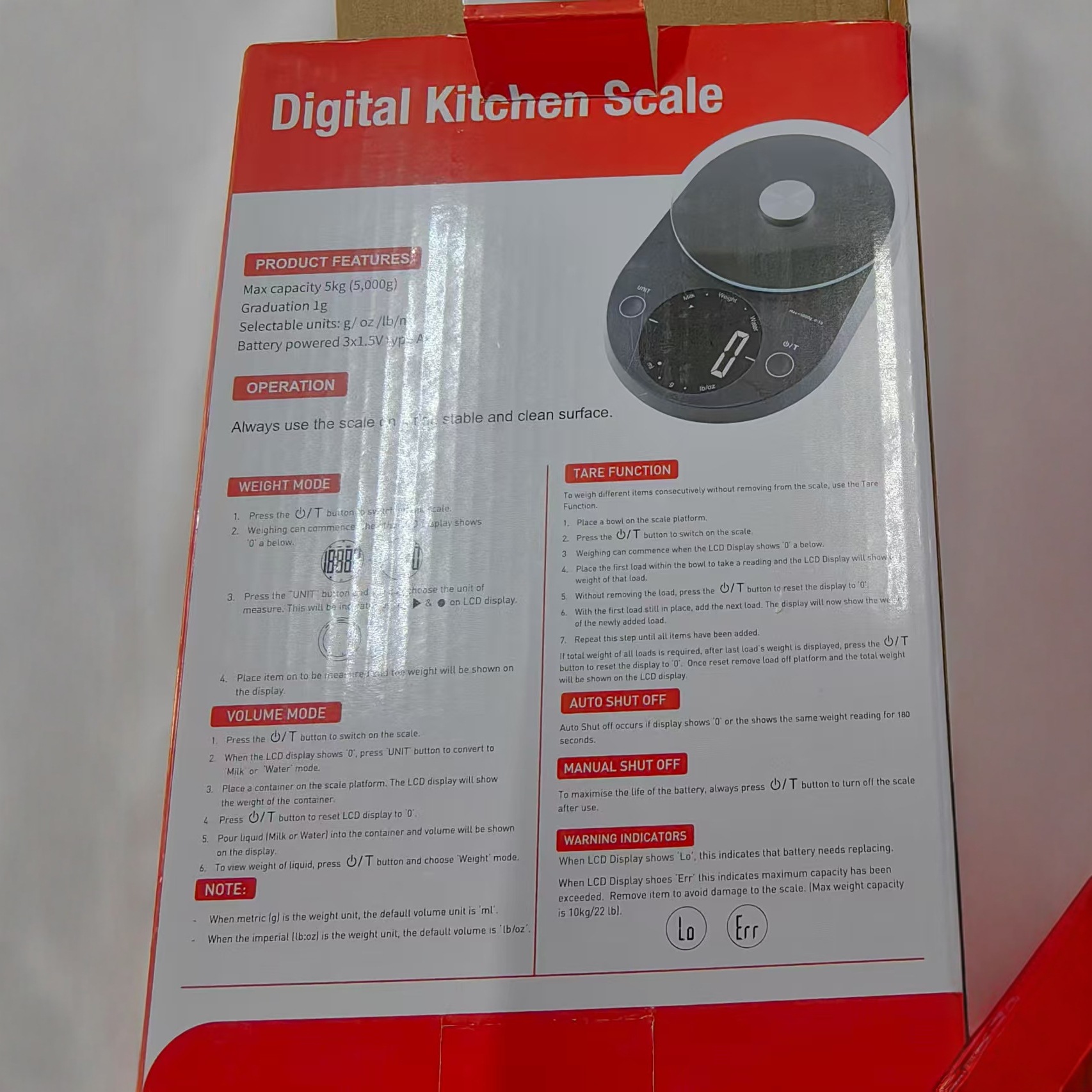 2025 pantalla grande báscula de café báscula electrónica báscula de cocina báscula de horneado 5kg / g comercio exterior báscula