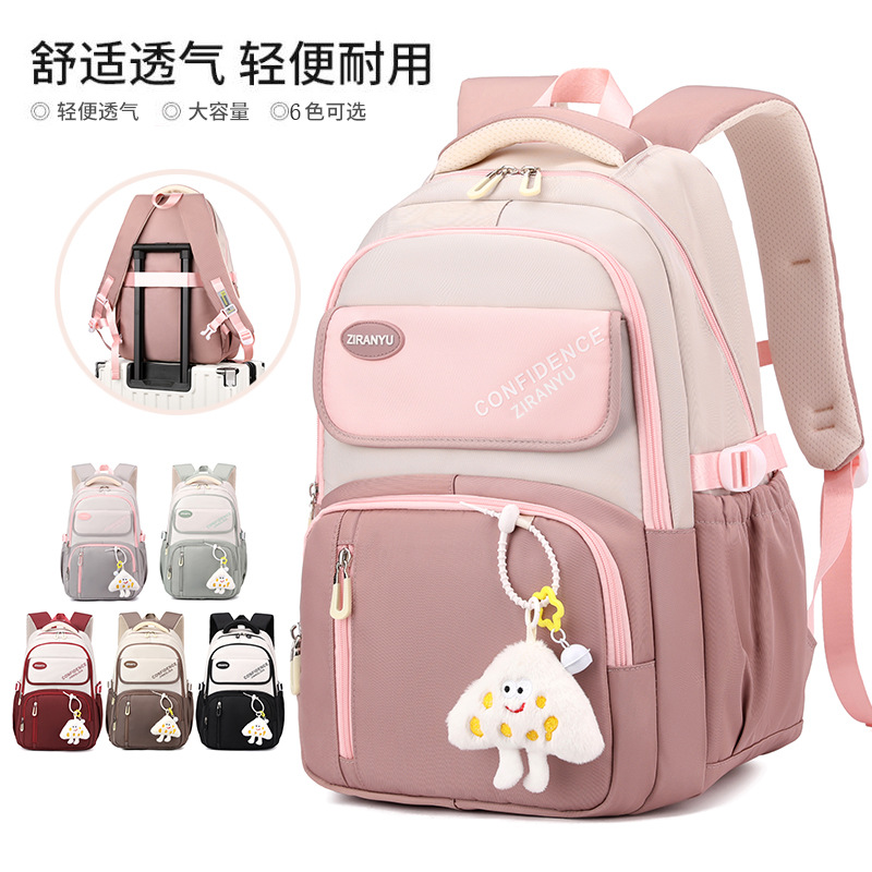 2025 nueva mochila escolar para estudiantes de secundaria secundaria, mochila escolar coreana de alta capacidad, alta resistencia a la suciedad