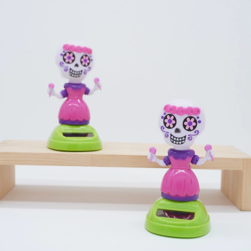 Новые оптовые автомобильные аксессуары на Хэллоуин, креативная встряхивающая голова, мультяшная цветочная лицо, женская кукла, солнечные автомобильные украшения, подарок