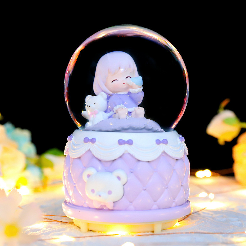クリエイティブギフト回転トロイの木馬クリスタルボール誕生日プレゼント振り子友達ユニコーンオルゴール卸売りプレゼント|undefined