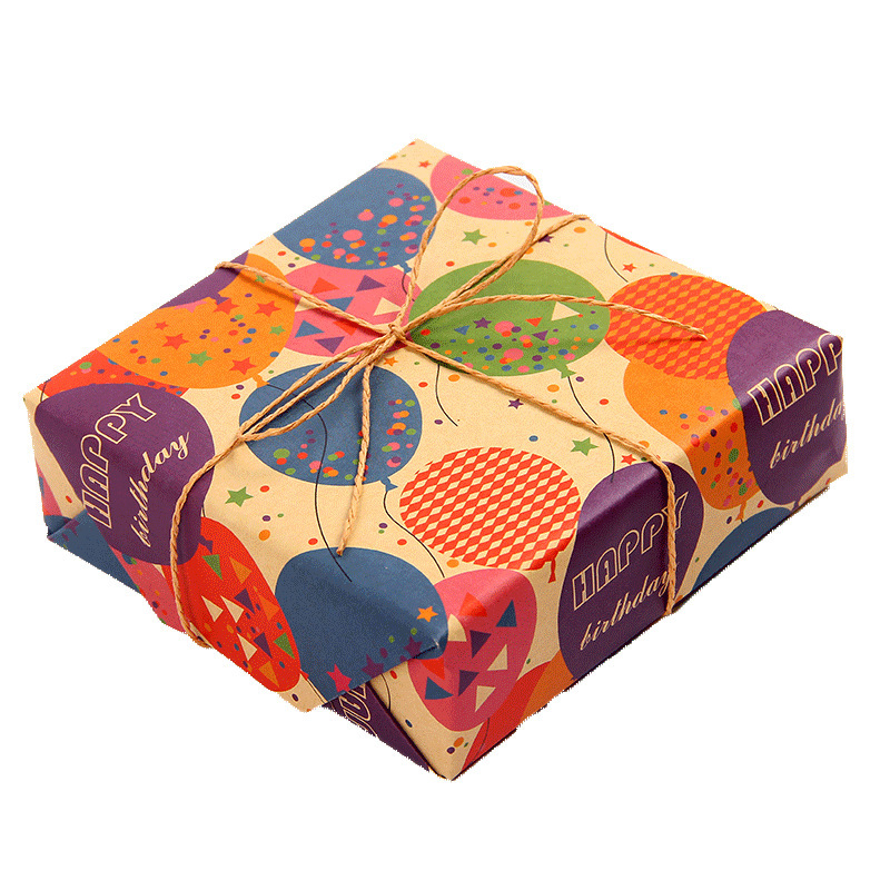 Embalaje de regalo de papel de regalo de fiesta de cumpleaños retro caja de regalo de papel kraft de tamaño grande papel de regalo de papel de libro de embalaje manual