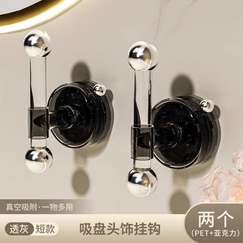 Gancho de cuerda de cabeza de ventosa Estante sin perforaciones, anillo para el cabello, banda de goma, accesorios para el cabello, gancho para colgar, lavado de cara de baño, muñequera, estante de almacenamiento