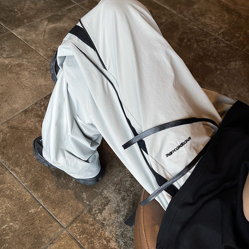 Men's Summer Thin American-style High-Street Edgy & Functional Cargo Pants – Quick-Dry, Loose-Fit, Straight-Leg, Casual Wide-Leg Long Trousers