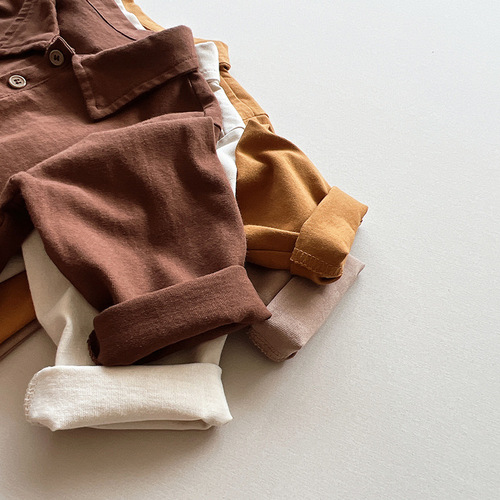 Easy to wear~ Children's long-sleeved T-shirt polo shirt autumn new style retro Japanese and Korean forest tops for boys and girls, trendy and versatile