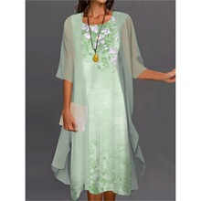 C 73907 Elegant Chiffon Dress Set ѩ������ȹ �羳ŷ��