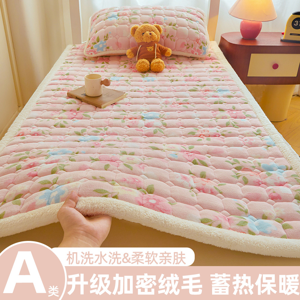 A級学生寮用ミルクベルベットマットレス、冬用厚手フリースパッド、入学時寮用シングルベッドマットレス