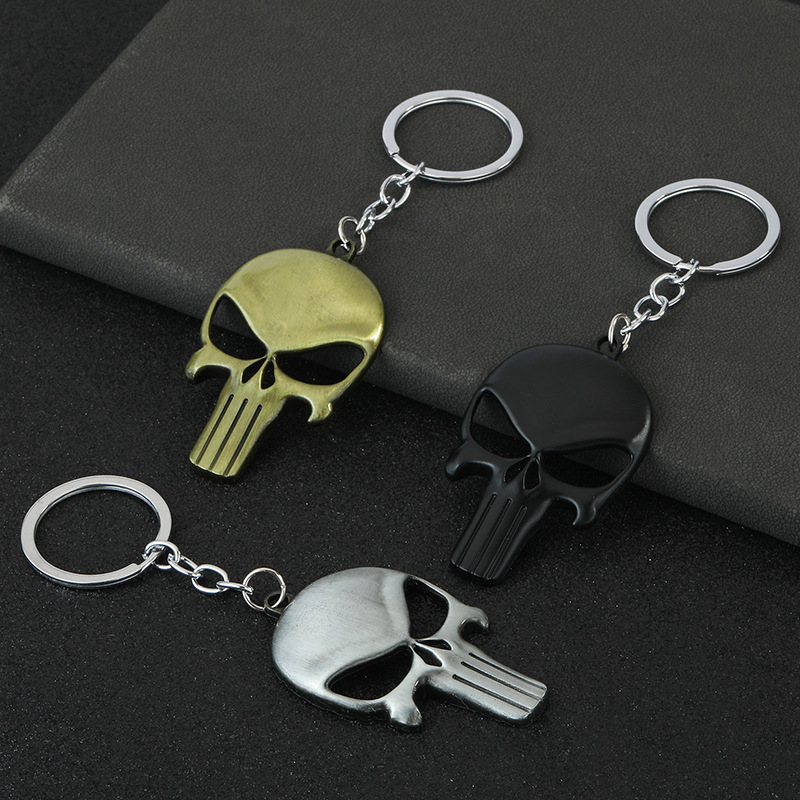 Punisher Skull Keychain European and American Film and Television Halloween Creative Horror Mask Keychain Factory Direct Sales