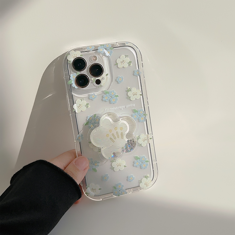 Ins floral 15 Adecuado para iphone16 Apple 14promax funda para teléfono móvil 11 soporte de bolsa de aceite simple 13pro 12