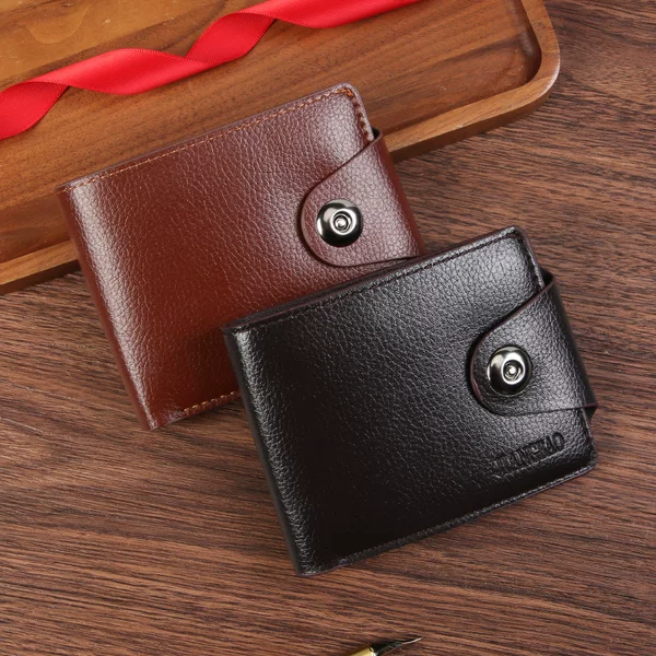 New Business Men's Wallet with Zipper Horizontal Magnetic Buckle Youth Change Card Bag Multi-Card Casual Men's Wallet