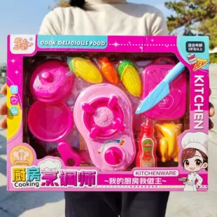 Игровой набор «Кухня» с плитой и нарезными овощами для девочек