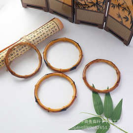 中秋节仿竹挂圈挂环新中式花艺手提圆环门挂diy材料复合竹圈手柄
