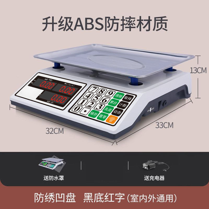 Escala electrónica para negocios, venta de verduras, pesas electrónicas, kilos de productos genuinos, puestos de venta de frutas precisos, báscula de mercado.