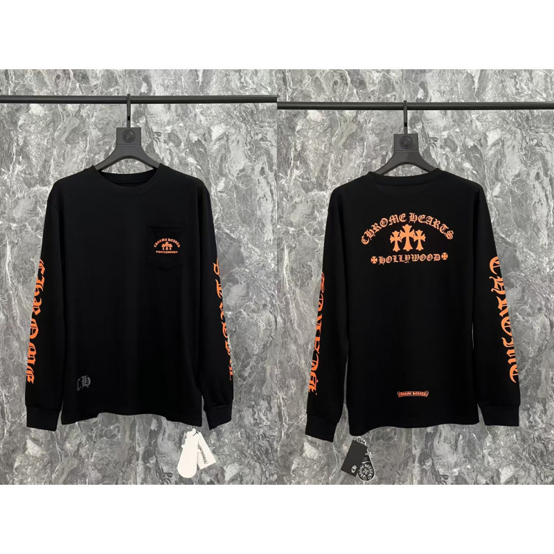 2025クロスボーダートレンディブランドクロウ初春新作ラウンドネック長袖サンスクリットプリント長袖Tシャツスポット卸売|undefined