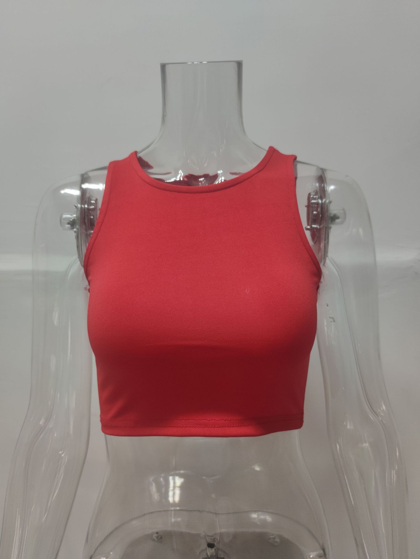 Women's Clothing Summer Solid Color Sleeveless Round Neck Tank Vest T-Shirt Women's New Wish Fashion Top_ecoleips.com