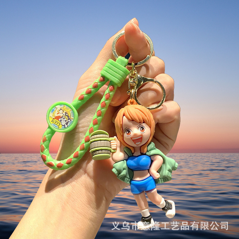 新アニメーション漫画ワンピース立体レザーロープシリーズキーホルダーペンダント PVC ソフト接着剤カーバッグペンダント|undefined