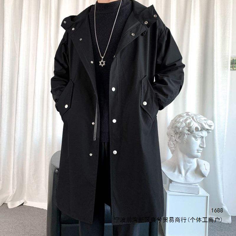 美式高街派克服男款秋季感男装痞帅炸街轻熟风中长款风衣外套现货