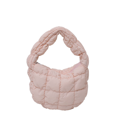 Cloud handbag, pleated bubble elastic embroidered armpit bag, personalized design down bag, trendy foreign trade women's bag