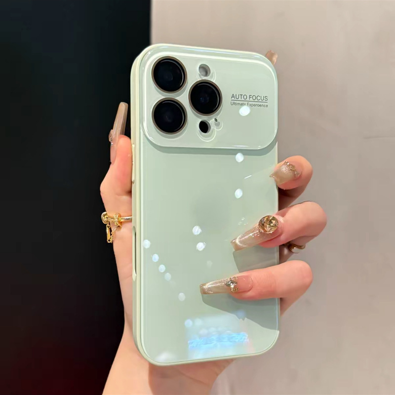 自带镜头膜适用苹果16promax大视窗手机壳iphone15玻璃新款14男女|undefined
