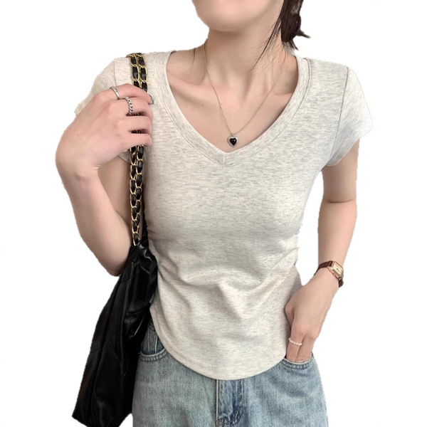 Cotton summer fitted design short T-shirt