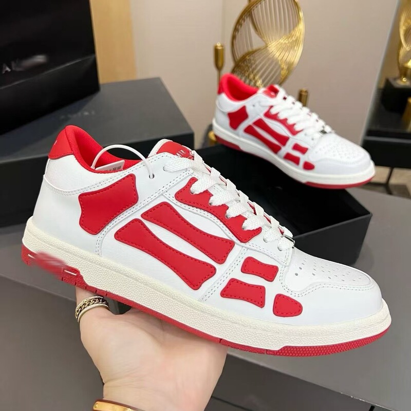 Amiri Bone Shoes Versatile Trendy Low-Top Black and White Men's Sneakers Putian Summer High Version Casual Sports Women's Shoes