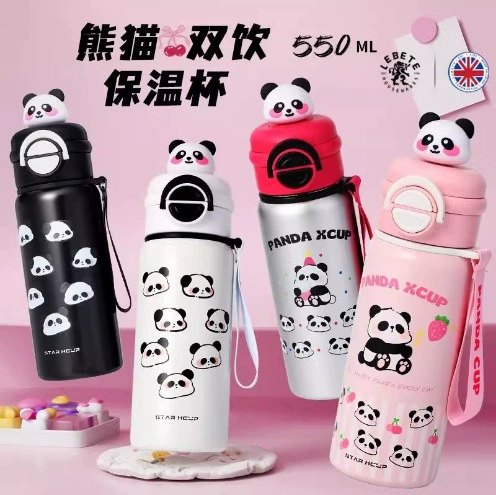 Cartoon cute children's high quality glass with glass stainless steel, teapot for elementary school students