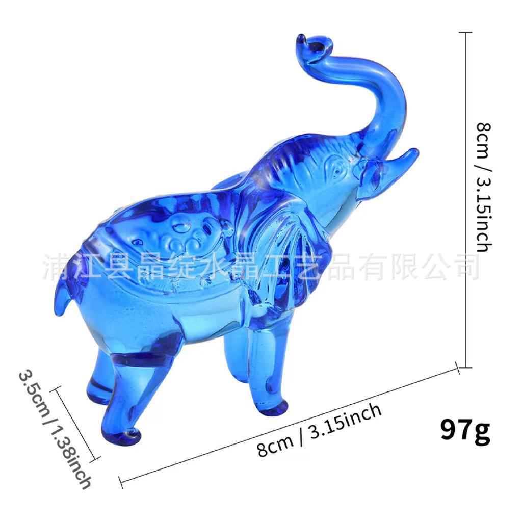 Fabricante fuente de arte de regalo de oficina decoración de escritorio Feng Shui cuatro colores opcionales para atraer la fortuna elefante adornos de cristal
