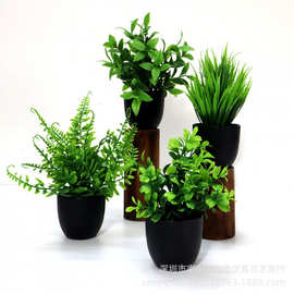 跨境热卖仿真植物假植物绿植室内外装饰塑料盆栽尤加利小盆栽