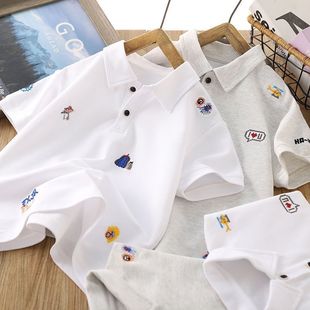 Boys Short-Sleeved Polo Shirt Summer Thin T-Shirt 2025 New Kidsren's Half-Sleeved Lapel T-Shirt Summer Trend