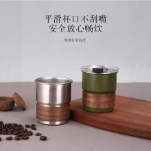 304不锈钢单层卷边咖啡杯跨境水杯户外便携露营杯野营啤酒杯批发
