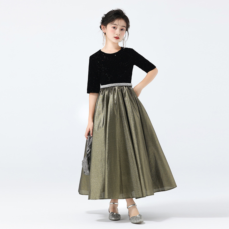 vestido de niña vestido de princesa vestido de niños piano coro vestido de mangas medias vestido de presentación vestido de alta gama