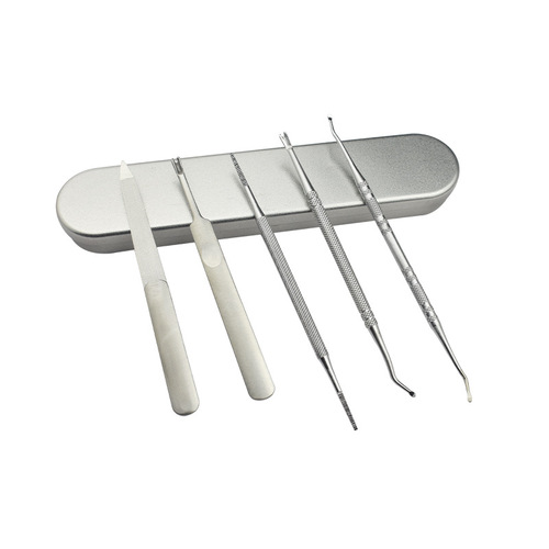 Stainless steel double-headed nail picker, file, picker fork, double-headed file, nail file picker, nailstone picker fork