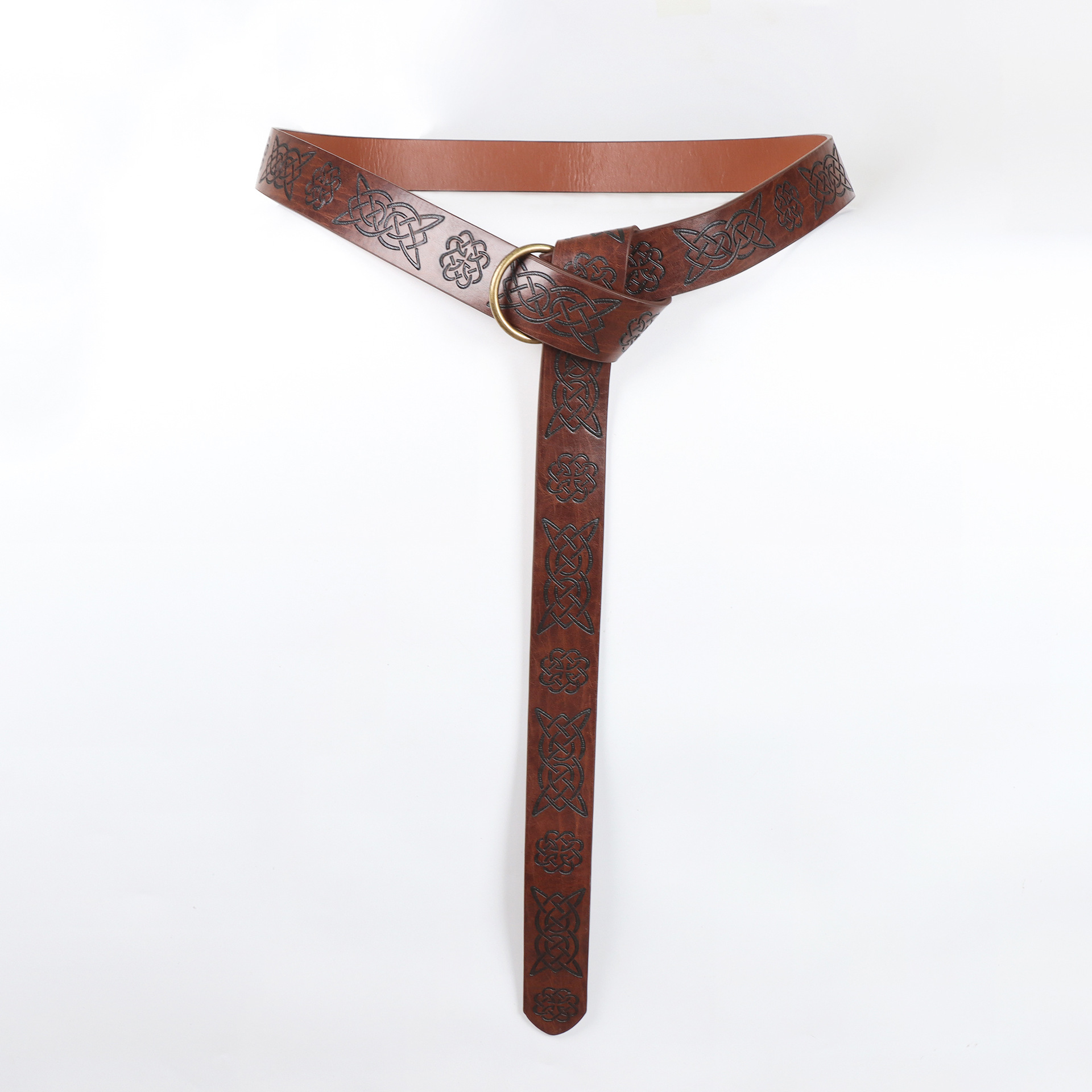 Cinturón estampado marrón