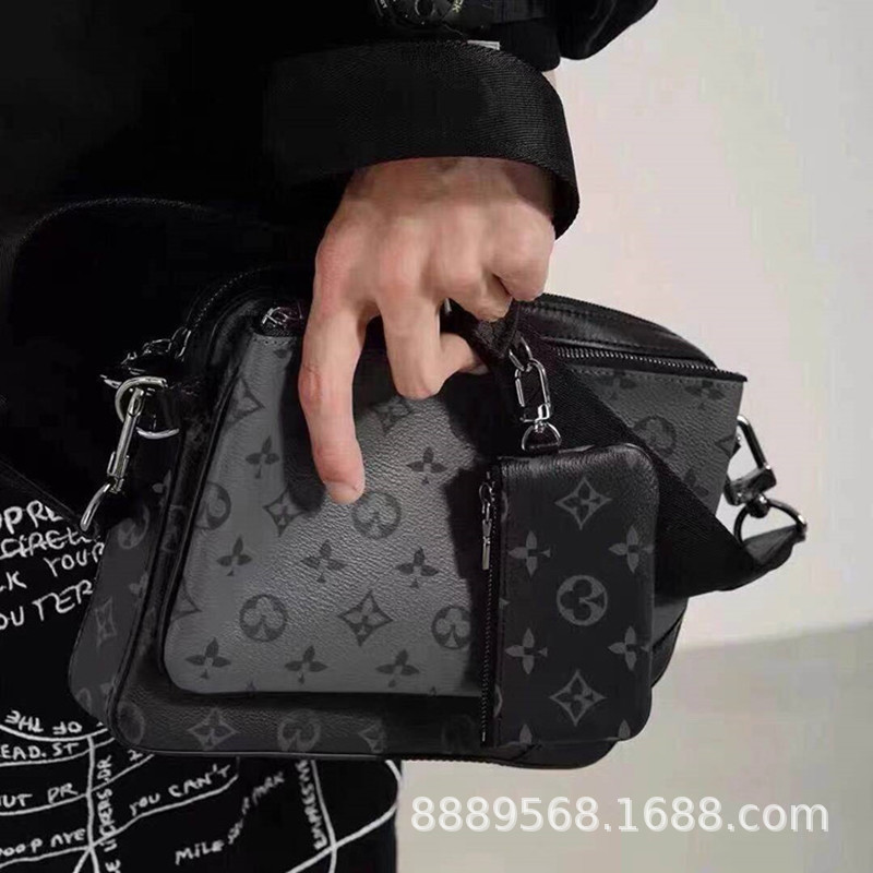 Direct Sales Cross-Border m Lv Men's and Women's Bags, Genuine Leather Messenger Bags, Chain Bags, Box Bags, Three-In-One Black Warrior Pillow Bags Direct Sales Cross-Border m Lv Men's and Women's Bags, Genuine Leather Messenger Bags, Chain Bags, Box Bags, Three-In-One Black Warrior Pillow Bags